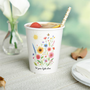 Let you light shine flowers and sun paper cups