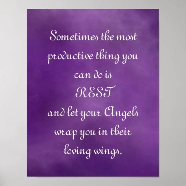 Let Your Angels Wrap You... Comfort Quote Poster (Front)