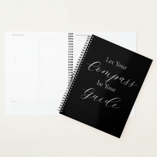 'Let Your Compass Be Your Guide' Phrase White  Planner