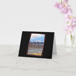 Let Your Dreams Be Your Wings Pink Flamingos Card