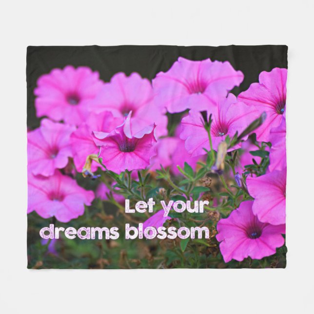 Let Your Dreams Blossom Fleece Blanket (Front (Horizontal))