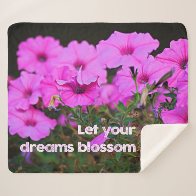 Let Your Dreams Blossom Sherpa Blanket (Front (Horizontal))