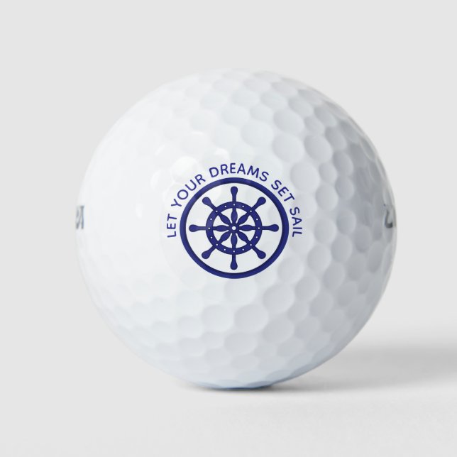Let Your Dreams Set Sail Retirement Golf Balls (Front)