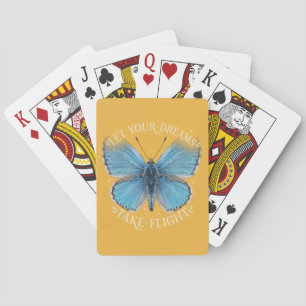 Let Your Dreams Take Flight Blue Butterfly Playing Cards