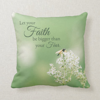 "Let your Faith…" Christian Quote Floral Flower Cushion