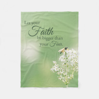 "Let your Faith…" Christian Quote Floral Flower Fleece Blanket
