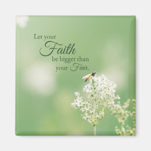 "Let your Faith…" Christian Quote Floral Flower Magnet