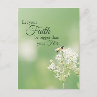 "Let your Faith…" Christian Quote Floral Flower Postcard