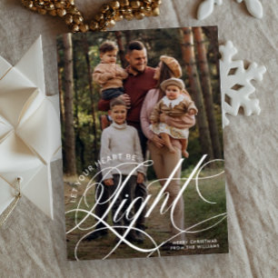 Let Your Heart Be Light Minimalist Photo Holiday Card