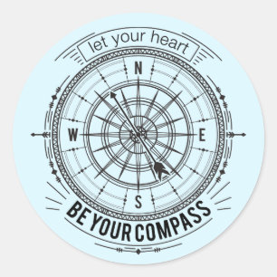 Let Your Heart Be Your Compass Classic Round Sticker