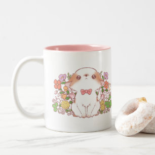 Let your heart Bloom Mochi and Flowers Two-Tone Coffee Mug