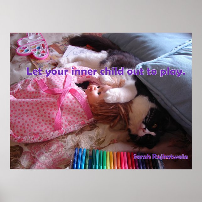 Let your Inner Child Out Tuxedo Cat cats Poster (Front)