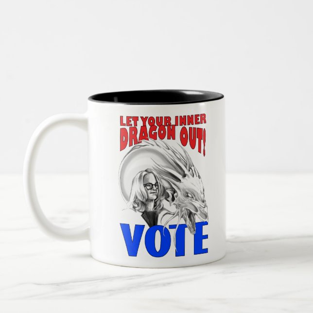 Let Your Inner Dragon Out - VOTE Two-Tone Coffee Mug (Left)