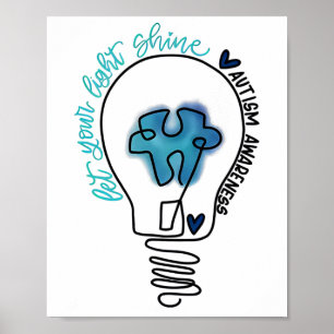 Let Your Light Shine Autism Awareness 1 Poster