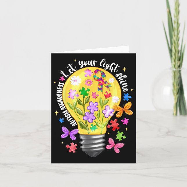 Let Your Light Shine Autism Awareness 2  Card (Front)