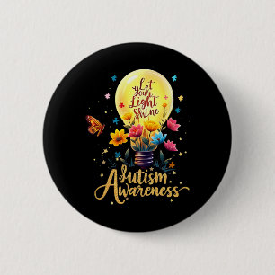 Let Your Light Shine Autism Awareness 3 6 Cm Round Badge