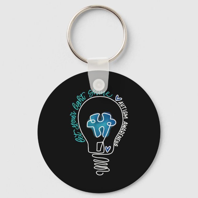 Let Your Light Shine Autism Awareness  Key Ring (Front)