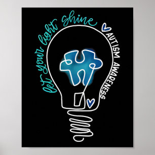 Let Your Light Shine Autism Awareness  Poster