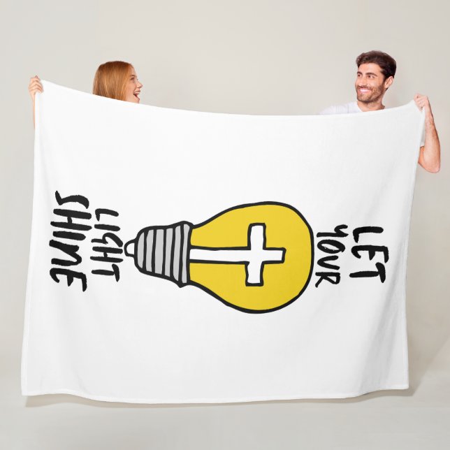 Let Your Light Shine Bible Cross Fleece Blanket (In Situ)
