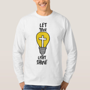 Let Your Light Shine Bible Cross Men's Long Sleeve T-Shirt
