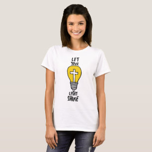 Let Your Light Shine Bible Cross Women's T-Shirt