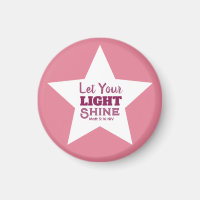 Let Your Light Shine Bible Verse White Star Pink