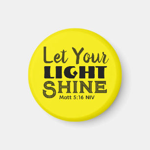 Let Your Light Shine Bible Verse Yellow Cute Magnet