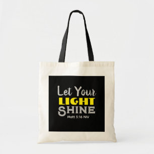 Let Your Light Shine Bible Verse Yellow Cute  Tote Bag