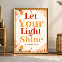 Let your light shine Boho Christian Wall Art Print