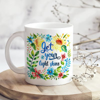 "Let Your Light Shine" Boho Colourful Wildflowers 