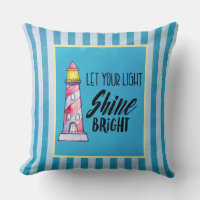 Let Your Light Shine Bright Lighthouse Typography