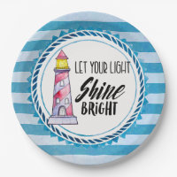 Let Your Light Shine Bright Lighthouse Typography