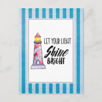 Let Your Light Shine Bright Lighthouse Typography