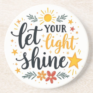 Let Your Light Shine Christian Bible Verse Coaster