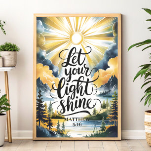 Let Your Light Shine Christian Wall Art Print