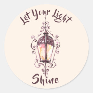 "Let Your Light Shine" Classic Round Sticker