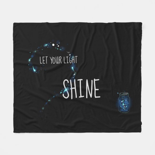 Let Your Light Shine Custom Text Fleece Blanket (Front (Horizontal))