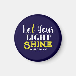 Let Your Light Shine Cute Dark Blue Graduation  Magnet