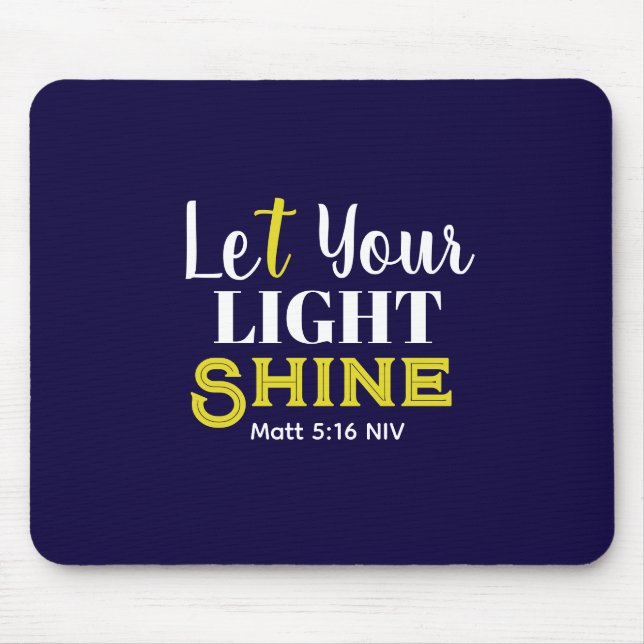 Let Your Light Shine Graduation Cute Dark Blue Mouse Pad (Front)