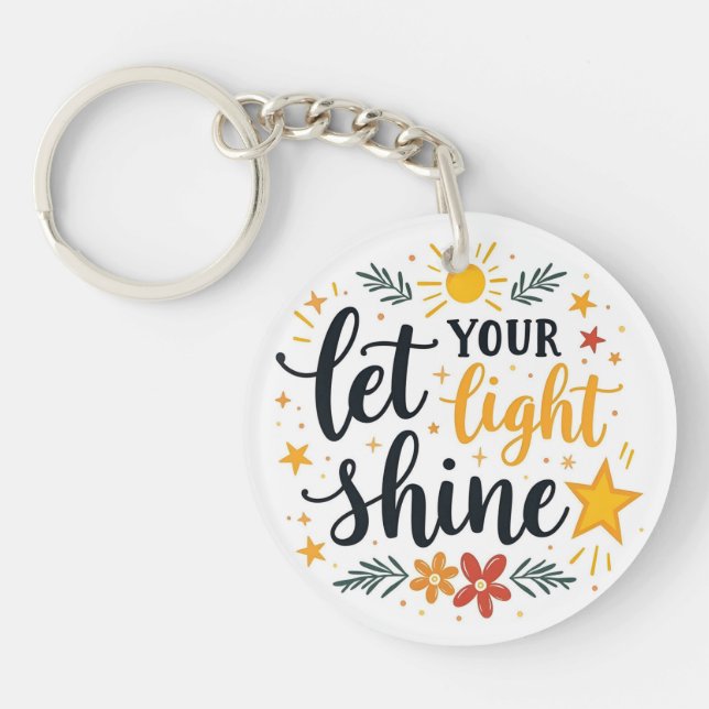 Let Your Light Shine | Inspirational Bible Quote Key Ring (Front)