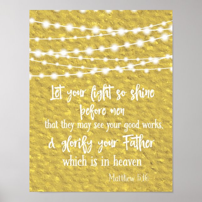 Let Your Light Shine KJV Bible Verse Poster (Front)