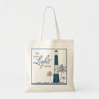 "Let your light shine!" Lighthouse Tote Navy