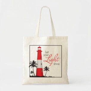 "Let your light shine!" Lighthouse Tote Red Bag