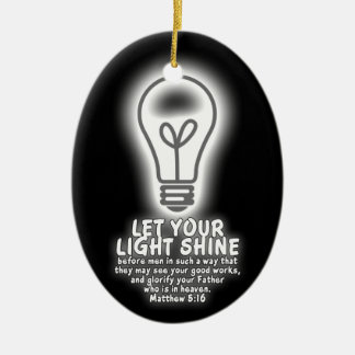 Let Your Light Shine Matthew 5:16 Bible Verse Glow Ceramic Ornament