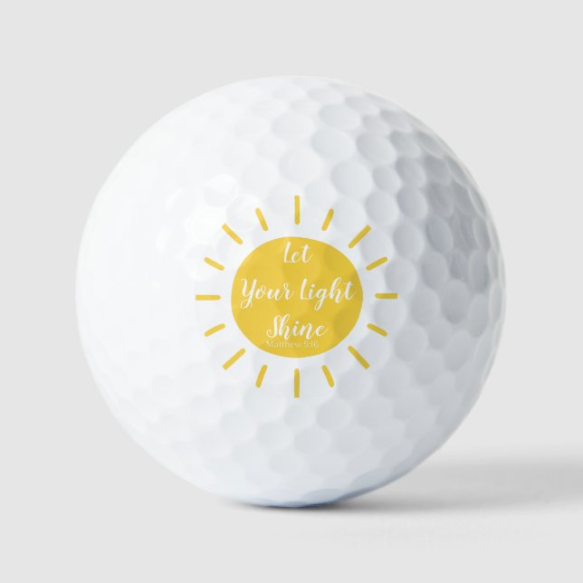 Let Your Light Shine Matthew 5:16 Golf Balls (Front)
