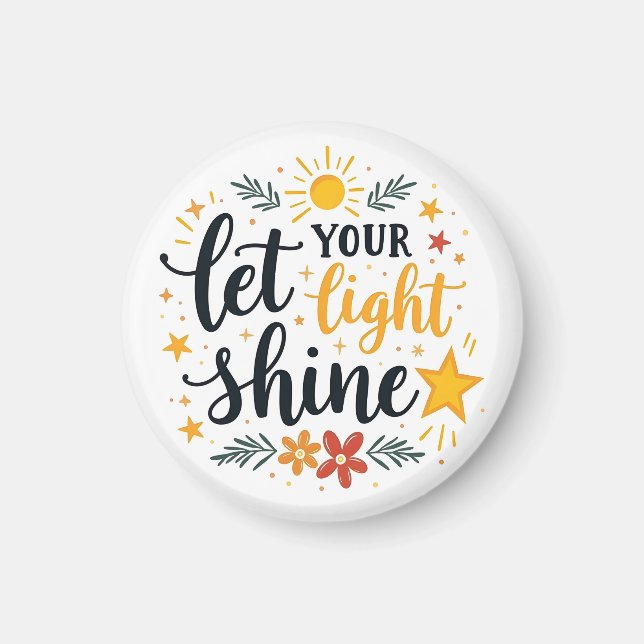 Let Your Light Shine - Motivational Bible Quote Magnet (Front)