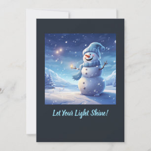 "Let Your Light Shine!" – Snowman Christmas Card