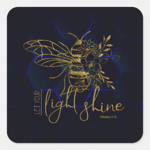 "Let your Light Shine" Square Sticker