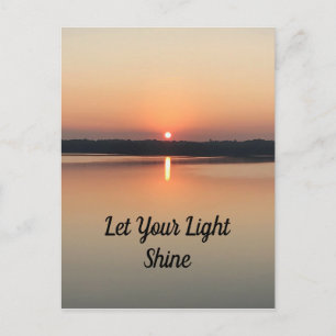 Let Your Light Shine Sunset Lake Postcard