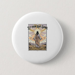Let Your Light Shine Vintage Faith 6 Cm Round Badge